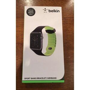 Belkin Sport Band For Apple Watch 38mm Black Green NIB